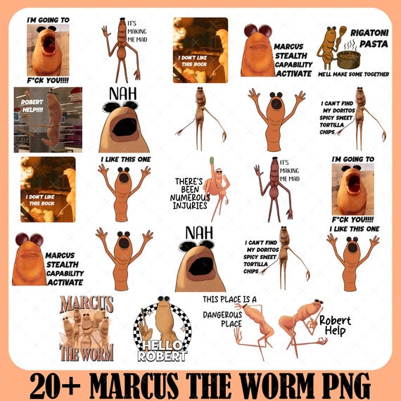 20+ You're Ruining The Vibe Marcus The Worm Meme Png Bundle, Funny Meme PNG, Brain Rot PNG,Where Is Jimbo James Meme PNG,Internet Viral Worm