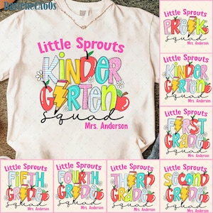 Benutzerdefinierter Name Preppy Back to School Bundle PNG, Kokette Lehrer Erster Schultag Shirt Design, Girly kariert, Pre-k 1st / 2nd / 3rd Grade