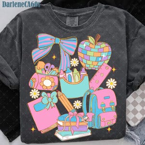 Preppy Teacher PNG Back to School Png, Retro Teacher Shirt Png, Preppy Coquette Teacher Png, Teacher Life png Back to school teacher kid png
