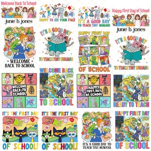 Lot de 20 livres pour enfants à lire au format PNG, club bibliothèque des enseignants de la maternelle, lot de la rentrée, premier jour d'école png, Junie B Jones png