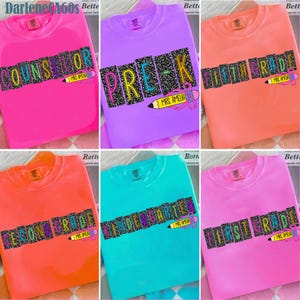 School Occupation PNG Bundle, Preppy First Day of School Daisy Floral Girly Png, Back to School Teacher Sped Para Counselor Png, Drawn Png