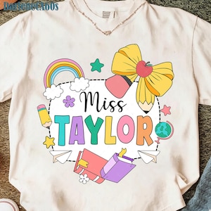 Custom Name Back To School Png, Custom Teacher Name PNG, Teacher Png, Back To School Png, First Day School Png, Personalized Teacher Png