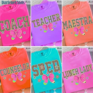 Retro Back to School Neon Checkered Png Bundle, School Occupation Png, First Day Of School Teacher Sped Para Librarian Png, Bright Color Png