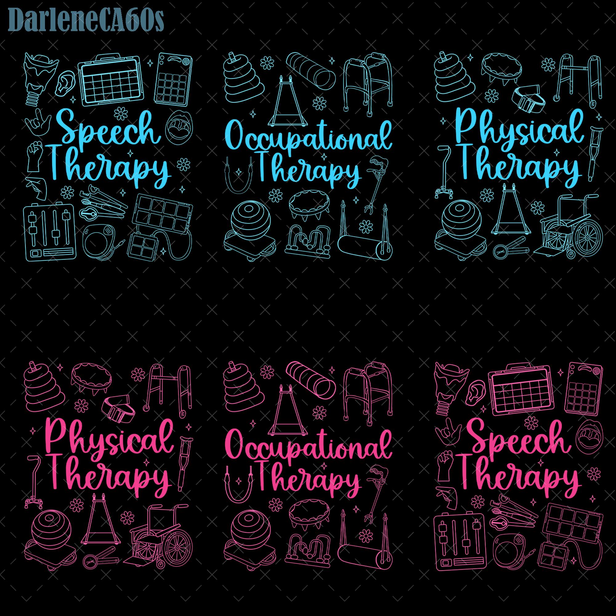 Therapy Squad Png Bundle, Pediatric PT OT SLP Therapist Png ...