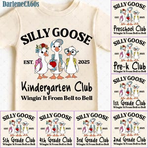 Custom Back to School Goose PNG Bundle, Coquette Teacher First Day of School Shirt Design, Preppy Floral Png, Pre-k 1st/2nd/3rd/4th Grade