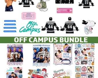 Off Campus Bundle PNG, Hockey Book Lover Sticker Bundle Digital Download