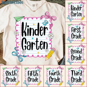 15+ Back to School Bundle PNG, Preppy Teacher First Day of School Design, Girly Coquette Sublimation, Pink Bow Pre-k 1st/2nd/3rd/4th Grade