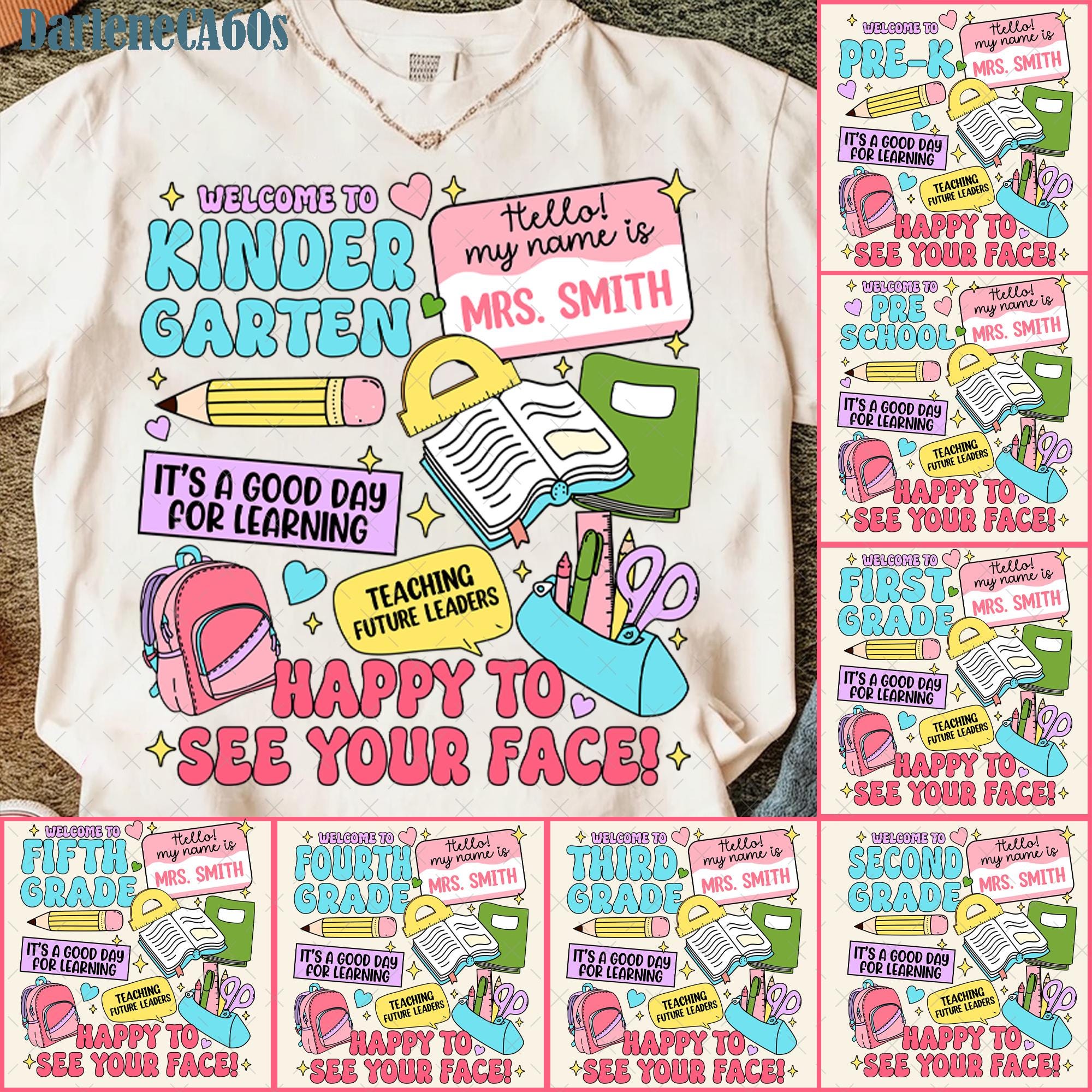 Teacher Name Custom Design, Back To School Teacher Png, Back To School Teacher Shirt Design, First Day School Png Sublimation, Custom Design