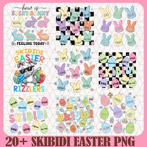 20+ Skibidi Easter Rizzler Png, Funny Boy Easter Rizz Bruh Png, What The Sigma Y2K Png, No Cap Png, Gen Alpha Slang Easter Png, Pisanki