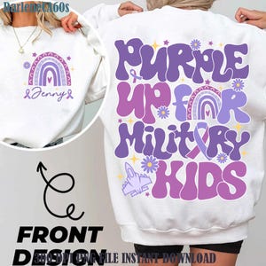 Purple Up para crianças militares Nome personalizado do mês da criança militar Png, Mês da criança militar Png, Crianças militares Png, Design de sublimação