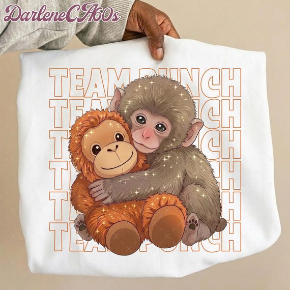 Team Punch Viral Monkey Shirt PNG, Cute Humor Animal Png, Baby Monkey Punch Shirt, Viral Baby Monkey Meme Png, Dear Punch Inspired Design