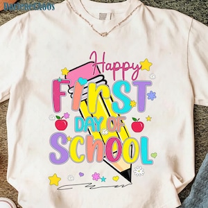 Happy First Day Of School Png, Back To School Png, Teacher PNG, Preppy Back To School Png, School Png, First Day Of School Shirt Png