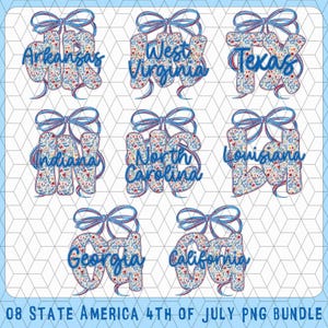 Bundel State America Map Bow png, 4 juli png, Floral USA png, Retro Coquette Bow, Amerikaanse kaart png, Amerika png, patriottische png, Amerika png