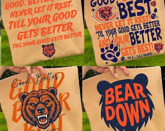 Football PNG, Good Better Best Png, Bear Down Quote Png, Adult Youth Sweatshirt Digital File, Game Day Png,  Football Fans Vintage Png