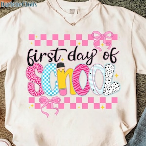 Coquette First Day Of School Png, Back To School Png, Teacher PNG, Preppy Back To School Png, School Png, First Day Of School Shirt Png