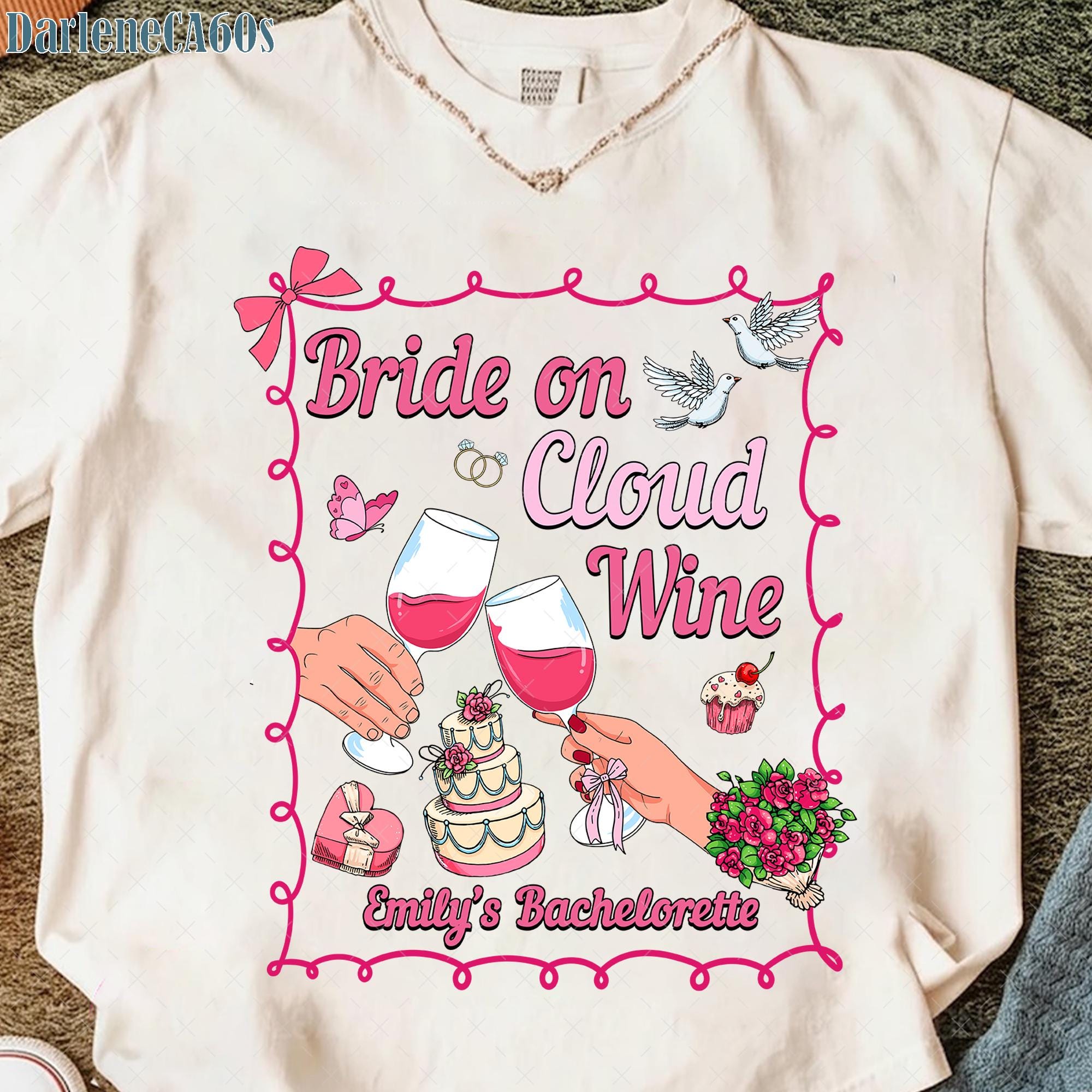 Bride On Cloud Wine Png, Bachelorette Custom Wedding Png, Wine Bachelorette Party Png, Custom Bachelorette Party Png, Luxury Bachelorette