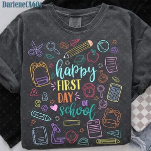 Happy First Day of School PNG, 1st day of school Png, Back to School Png, First Day Of School Png, Teacher Gift Png, Hello school Png