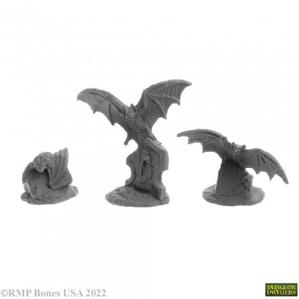 Giant Bats (3) - D&D - Frostgrave - Pathfinder - Plastic RPG Fantasy Miniature 28 - 32mm