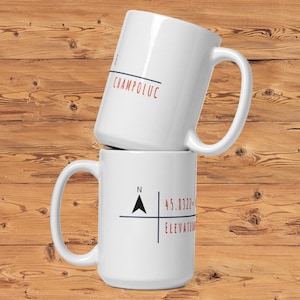 MUG CHAMPOLUC COORDINATES Souvenir cup | Monte Rosa Coffee Cup | Skier Snowboarder Drinks | Gifts for Skiers Snowboarders | Monterosa mug