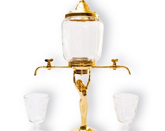 Handmade Gold Plated Absinthe Fountain: Belle Époque Style