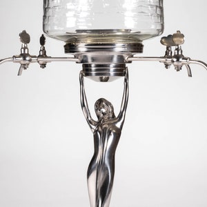 Handmade Absinthe Fountain: Art Deco Lady Style, 4 Metal Taps