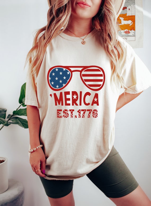 4 th July Shirt, 1776 Comfort Colors Shirt, Independence Day1776 Shirt, Patriotic Shirt, USA Shirt, Fourth of July Shirt,America Glasses Tee