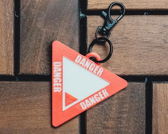 Cyberpunk Techwear "Danger" keychain - unusual darkwear accessory