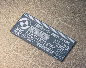 Cyberpunk Techwear Tag “NAS-001” – Futuristic system label with Velcro