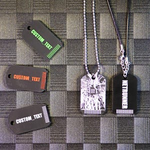 Llavero con placa de identificación NFC Cyberpunk personalizada: texto personalizado y programable