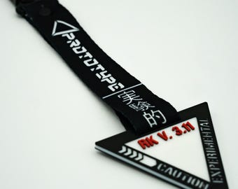 Cyberpunk Keychain Set – Triangle with NFC PROTOTYPE Lanyard (24cm)