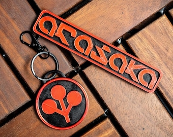 Cyberpunk 2077 Arasaka Logo / Lettering Keychain / Velcro Pendant - Mega Corpo Accessory