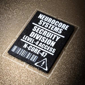 Distintivo NFC Cyberpunk Techwear/Darkwear – Distintivo identificativo personalizzabile – Abilitato NFC – 8×6 cm – Livello di accesso di sicurezza personalizzato