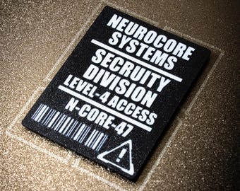 Cyberpunk Techwear/Darkwear NFC Badge – Customizable ID Badge – NFC-enabled – 8×6 cm – Custom Security Access Level