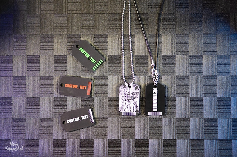 Gepersonaliseerde cyberpunk NFC-hondenpenning sleutelhanger – Aangepaste tekst, programmeerbaar afbeelding 1