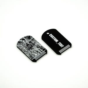 Gepersonaliseerde cyberpunk NFC-hondenpenning sleutelhanger – Aangepaste tekst, programmeerbaar afbeelding 2