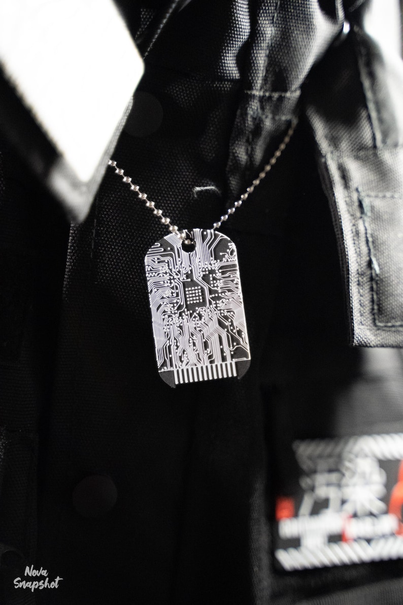 Gepersonaliseerde cyberpunk NFC-hondenpenning sleutelhanger – Aangepaste tekst, programmeerbaar afbeelding 7