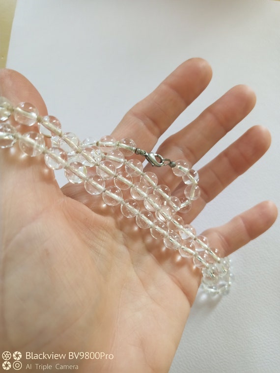 Quartz Crystal Beads Necklace, Very Clear, Healin… - image 1