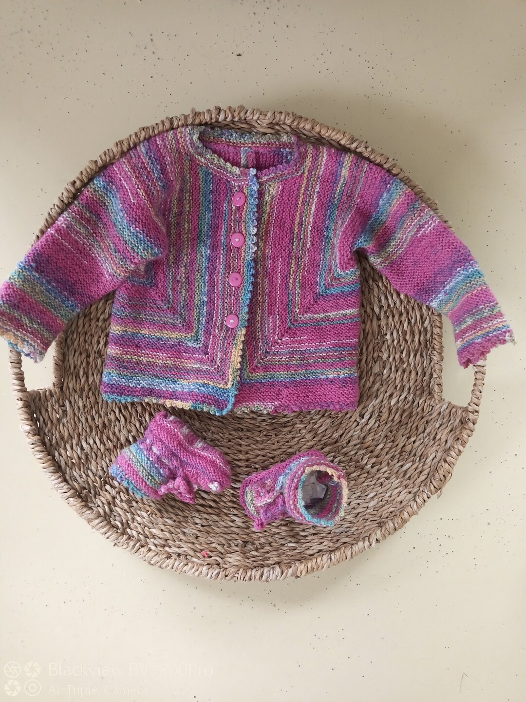 Hand Knitted Wool Baby Girl Sweater Vest and Sock Shoes 69 Etsy