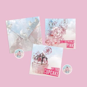 Mini jeu de cartes rococo avec enveloppes pour femme, cadeau de papeterie fantaisiste pour amateur d'histoire, cartes vierges pastel pour étudiant en art
