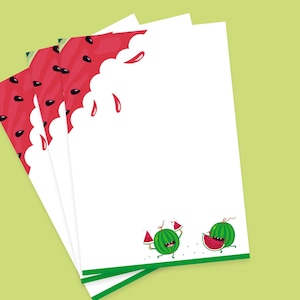 Carta da lettere a forma di anguria per amico di penna, set di lettere kawaii per studentesse o ragazze adolescenti, grazioso regalo di cancelleria a forma di frutta, posta felice per lei
