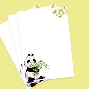 Lindo papel de escritura de panda para amigos por correspondencia, juego de cartas kawaii para ella o una adolescente, regalo de papelería de animales para estudiantes, suministros para correo postal