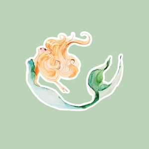 Zeemeerminsticker, grillige oceaansticker voor scrapbooking, feestgunst voor meisjes, zeemeermin cadeau voor tween, leraarbeloning, goodiebagvuller