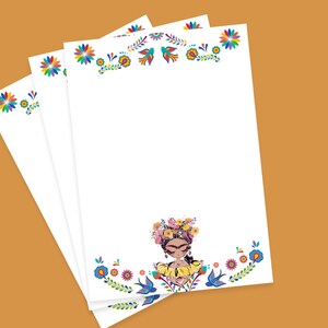 Carta da lettere di Frida Kahlo per amici di penna, simpatica carta da lettere da regalare per gli amanti dell'arte, cancelleria per posta ordinaria per insegnanti o per scambi di posta felici