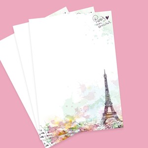 Papel de escribir de París para amigos por correspondencia, juego de cartas de la Torre Eiffel, bonito regalo de papelería para amantes de los viajes, correo postal para mujeres, correo feliz
