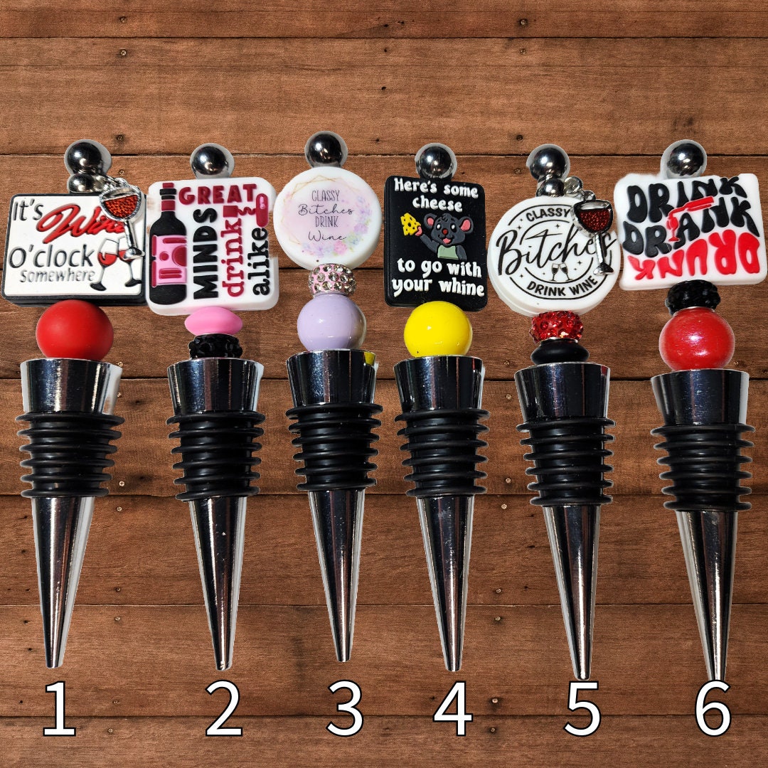 Handmade Wine Stopper, Beadable Wine Stopper, Bar Accessory, Handmade