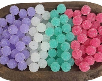 16mm Sugar Beads, Acrylic Beads, Beading Supplies, Beads for Pens, Gumball Beads, Beads for DIY