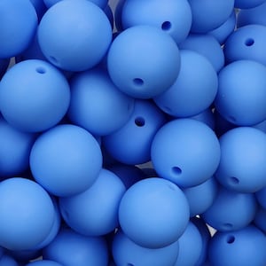 15mm Pastel Blue Silicone Beads, Beads for Pens, Beading Supplies, Beads for DIY