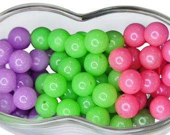 15mm Glitter Jelly Silicone Beads, Glittery Beads, Beading Supplies, Jelly Beads, Beads for Pens, Beads for DIY