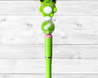 3D Frog Beaded Pen, Cute 3D Beaded Frog Pen, Bestseller, Cute Frog Pen, Animal Beaded Pen, Birthday