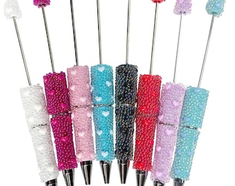 Bubble Heart Beadable Pen Blanks, Bubble Beadable Pens, Beadable Blanks